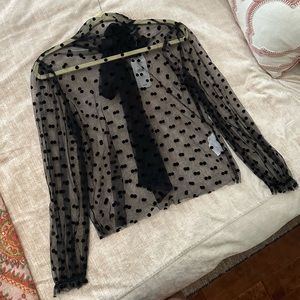 Banana Republic Sheer Polka Dot Top NWT